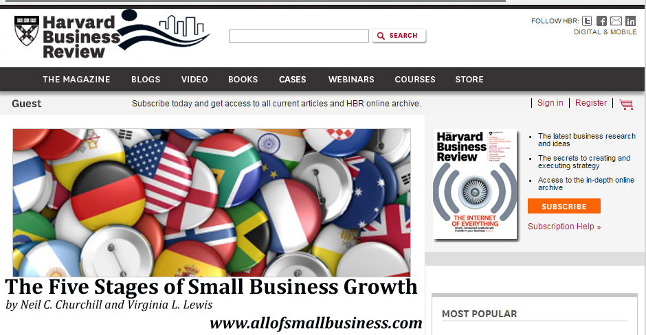 Harvard Business Review - The Five Stages of Small Business Growth